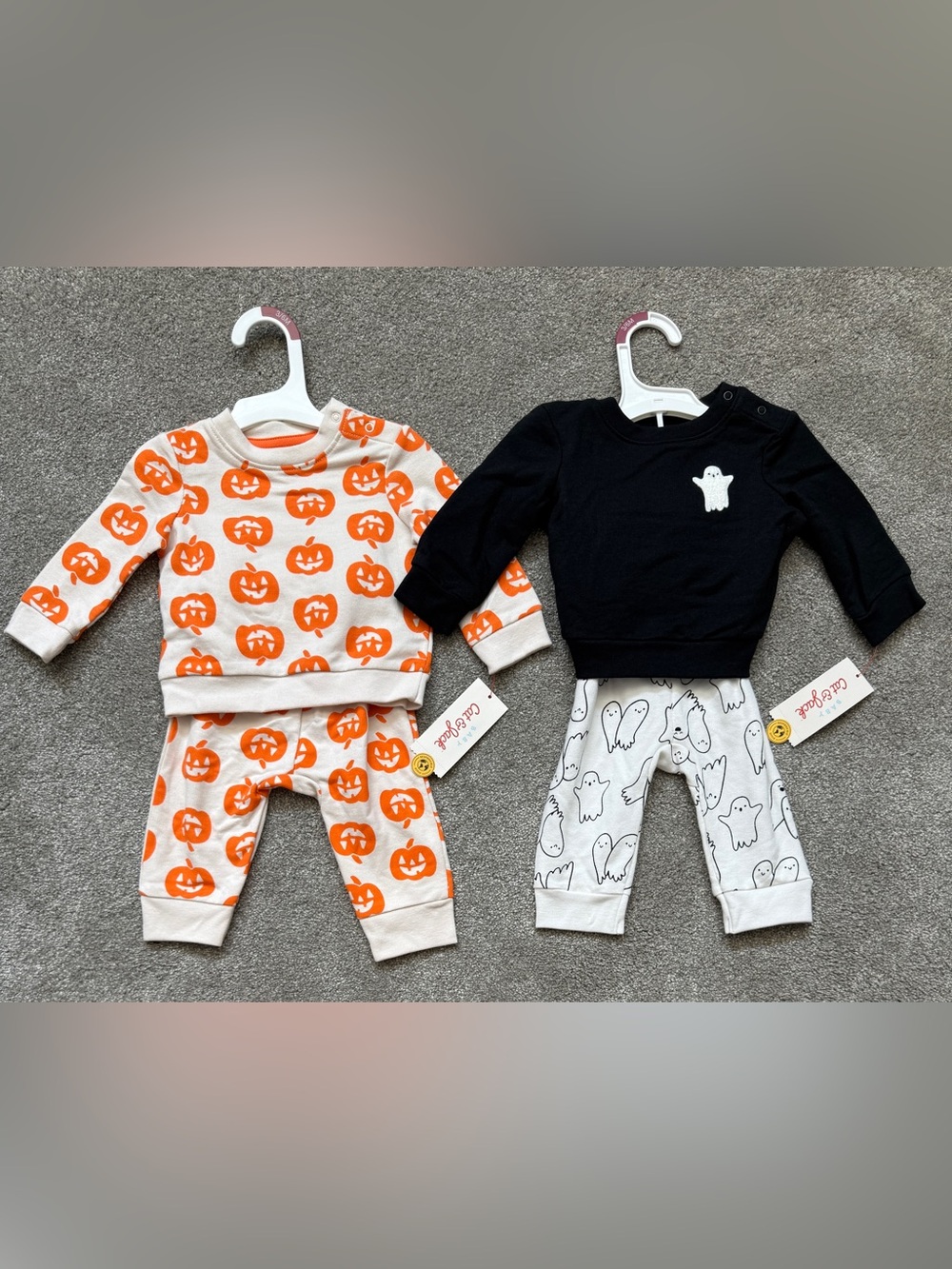 Halloween NEW with tags outfits size 3M - 6M.  Pumpkins & Ghosts.
